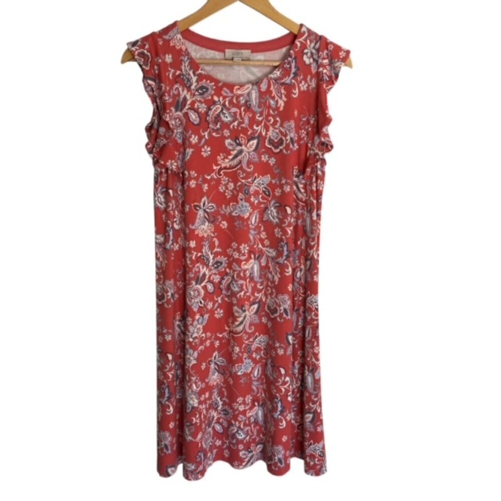 Loft Paisley Flutter Sleeve Dress Medium